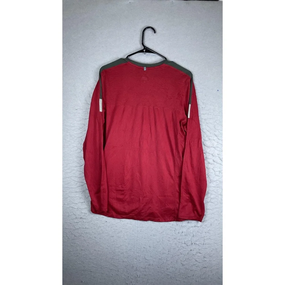 Nike Dri-FIT Shirt‎ Mens Large Red Mesh Long Sleeve Running Athletic Top